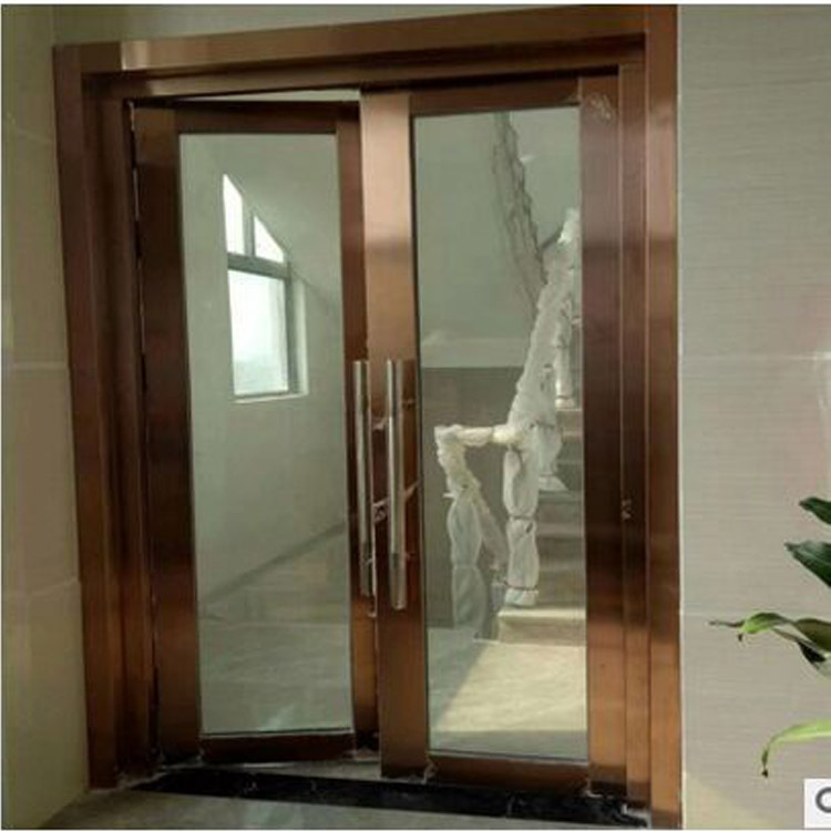 酒店定做 不锈钢地弹簧大门 弧形门套 包边造型订制