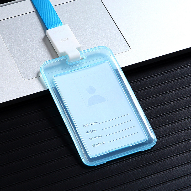 厂家批发透明工作证卡套挂绳证件套胸牌校牌学生卡套公交卡pp塑料