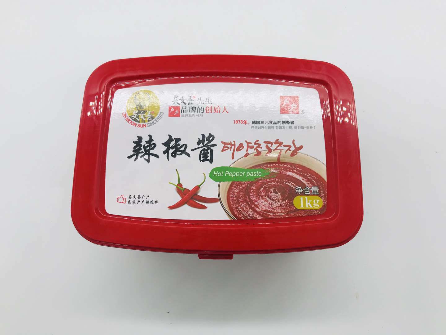 包 邮韩国风味吴文善户户辣椒酱1kg/盒 拌饭 炒年糕 料理调料