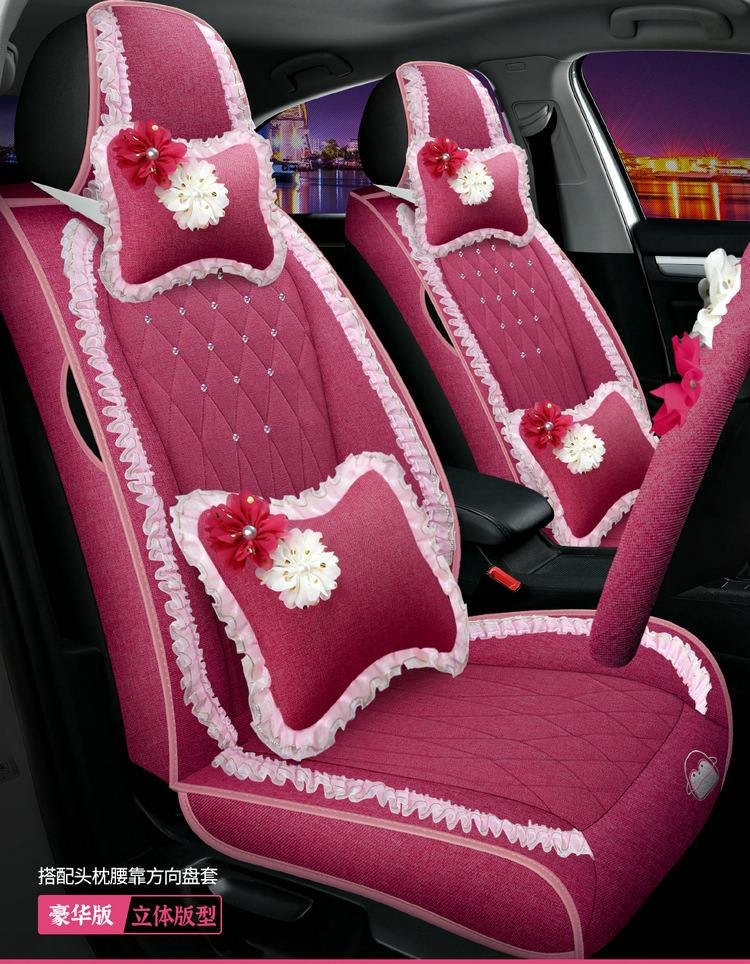 20新款朗逸捷达polo凌渡宝来迈腾布艺棉麻汽车坐垫四季通用座椅套