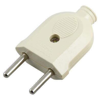 欧式两极电源插头 欧规二孔单相公母插头 欧标装配式两圆脚小插头