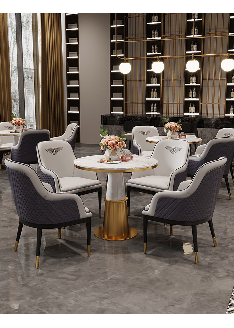 北欧轻奢宾利餐椅现代简约家用商务售楼处接待洽谈桌椅组合设计师