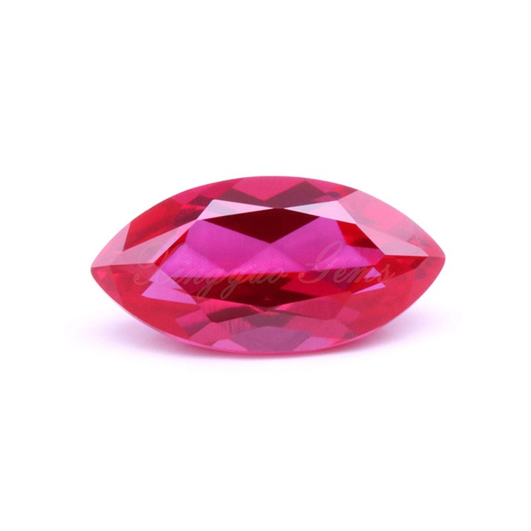 星耀珠宝 2-15mm7a马眼5#红刚玉裸石 马眼形红宝石裸石现货批发