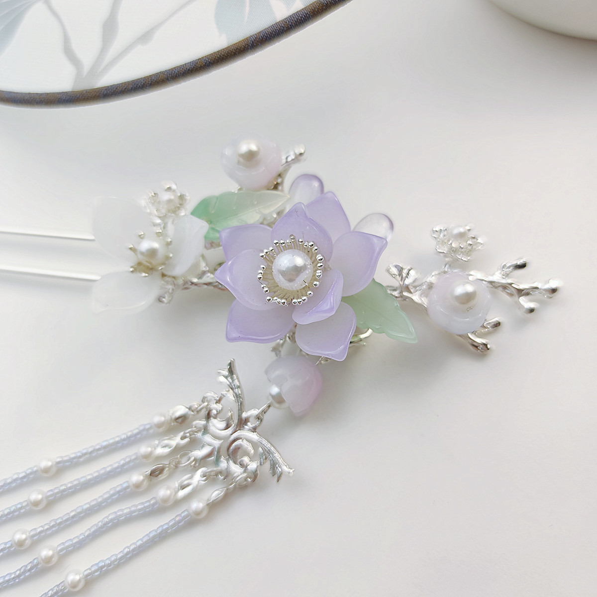 古之韵原创手工制作汉服发簪古风头饰古装配饰流苏发钗步摇紫韵