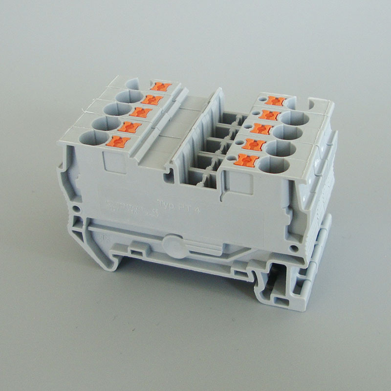 成曼电气pt4直插式弹簧接线端子批发 紫铜 阻燃 免工具安装