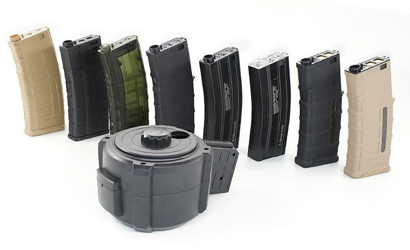 锦明9代8代m4水弹枪弹夹通用弹鼓马盖普一体尼龙刻字弹匣短直弹夹