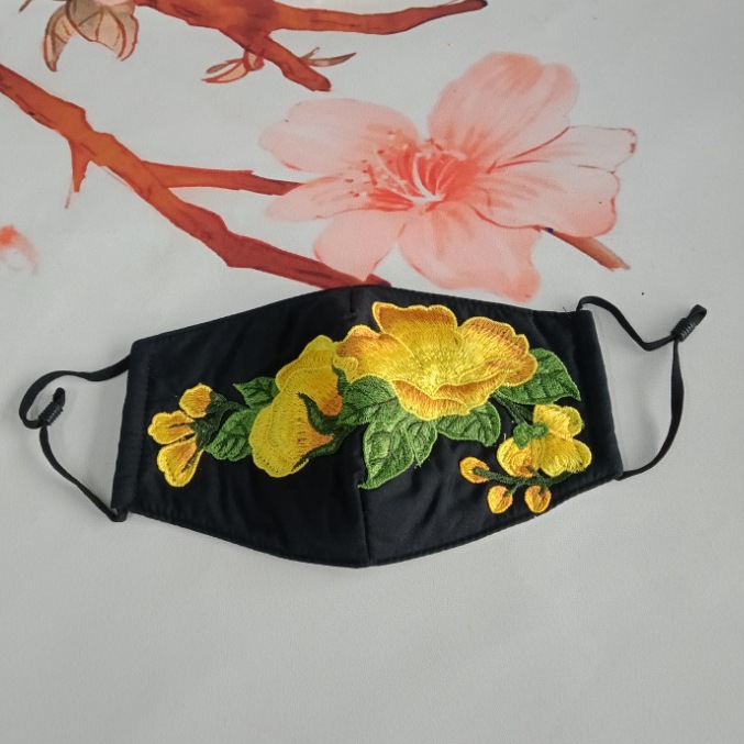 民族风绣花口罩防晒春夏季骑行防风挂耳式口罩女透气防花粉防气味