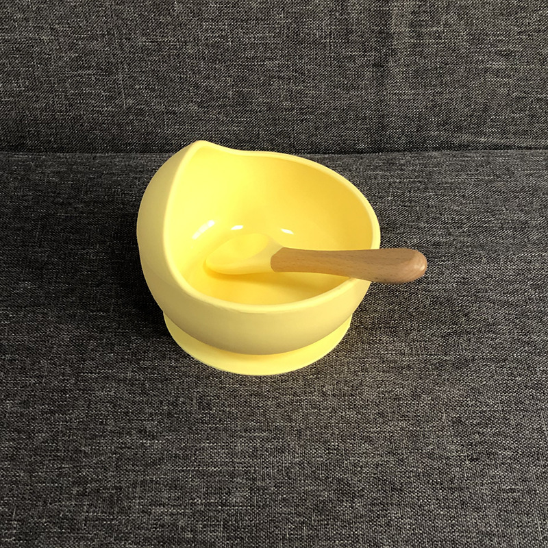 Children's Bowl Silicone Snack Catcher Snail Bowl Baby Bowl Solid Food Bowl Feeding Baby Training Silicone Bowl Spoon Set