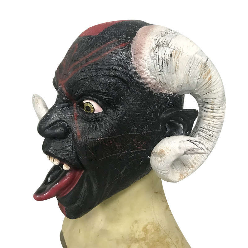万圣节恐怖牛魔王面具 影视装扮道具牛角骷髅动物牛头cos装扮道具