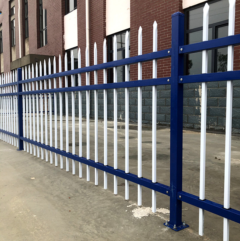 围墙护栏定制别墅庭院喷塑铁艺栅栏学校防盗隔离围栏锌钢围墙护栏