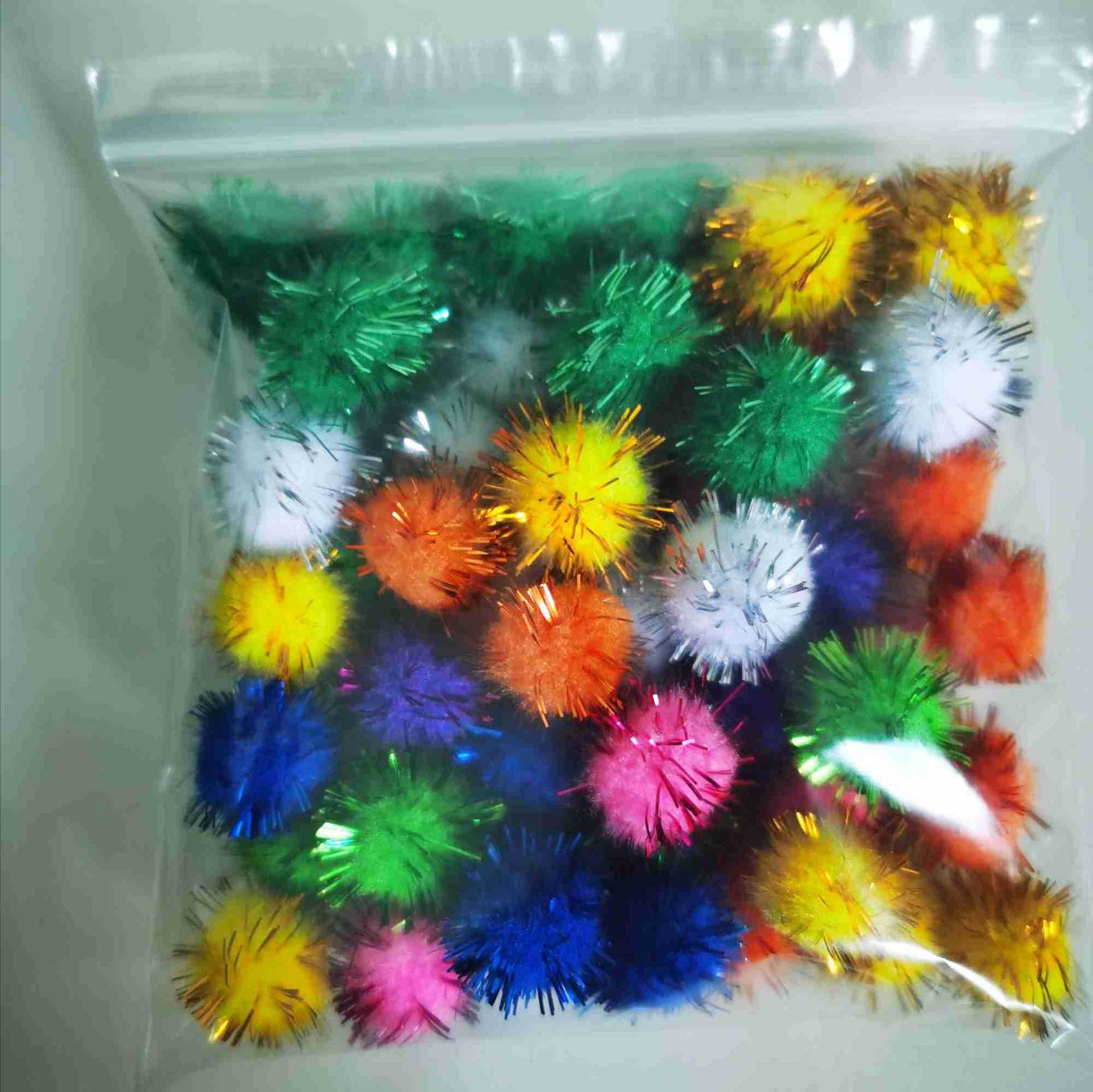 毛葱球批发丙纶葱球多色自封袋包装diy手工毛球服装配件毛球
