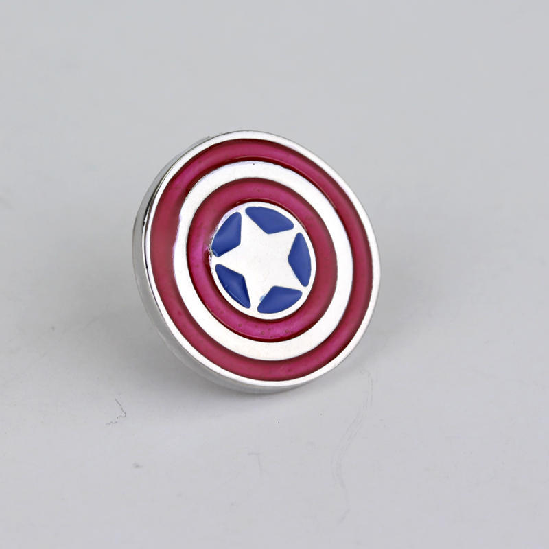 可定制影视周边美国队长盾牌标志造型滴油合金胸针个性胸花别针