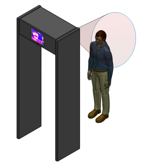 厂家直销人体红外热成像安检门学校专用测温门自动测温安检仪