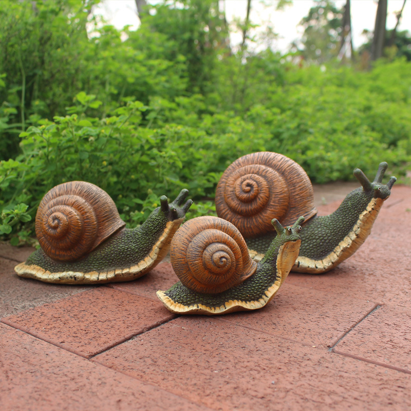 公园爬行动物树脂仿真蜗牛摆件工艺品草地装饰玻璃钢雕塑花园