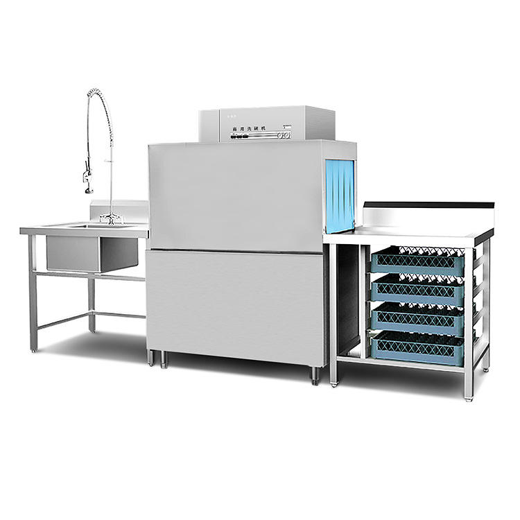 大学食堂酒店餐厅厨房洗碗设备 商用全自动洗碗机通道式洗碗机