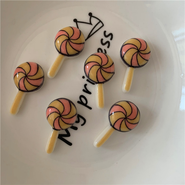 树脂仿真可爱棒棒糖 日韩ins卡通史莱姆配件 diy奶油棒棒糖饰品