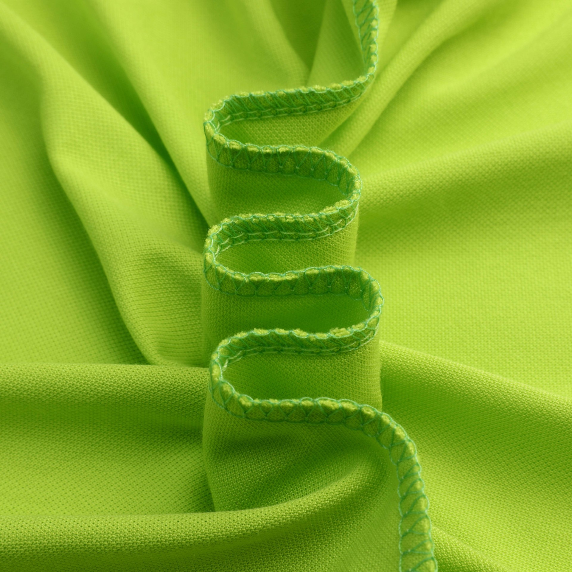 团体工厂广告衫-提花领珠地网眼果绿色明绿色翻领商务polo衫