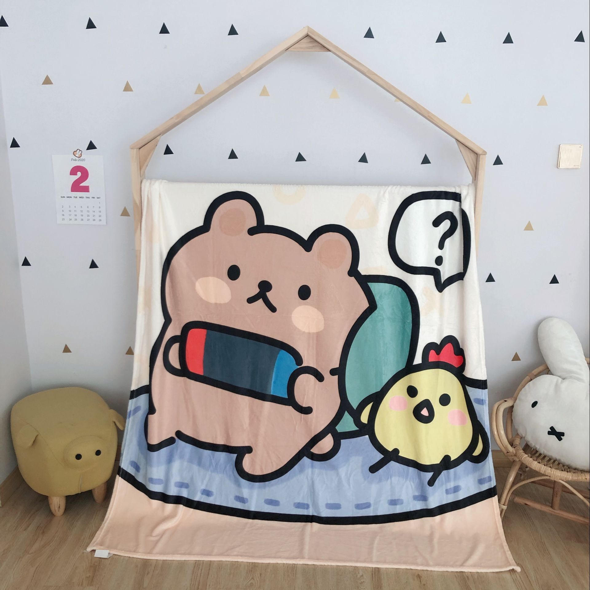 出口外贸金貂绒毛毯 大版卡通鳄鱼双面绒毯午睡毯休闲毯出行毯可