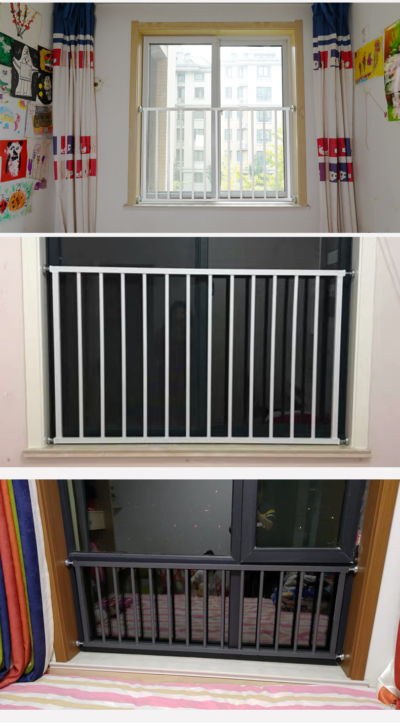 工厂直销免打孔隐形防盗窗网高层飘窗儿童窗户防护栏阳台室内护栏