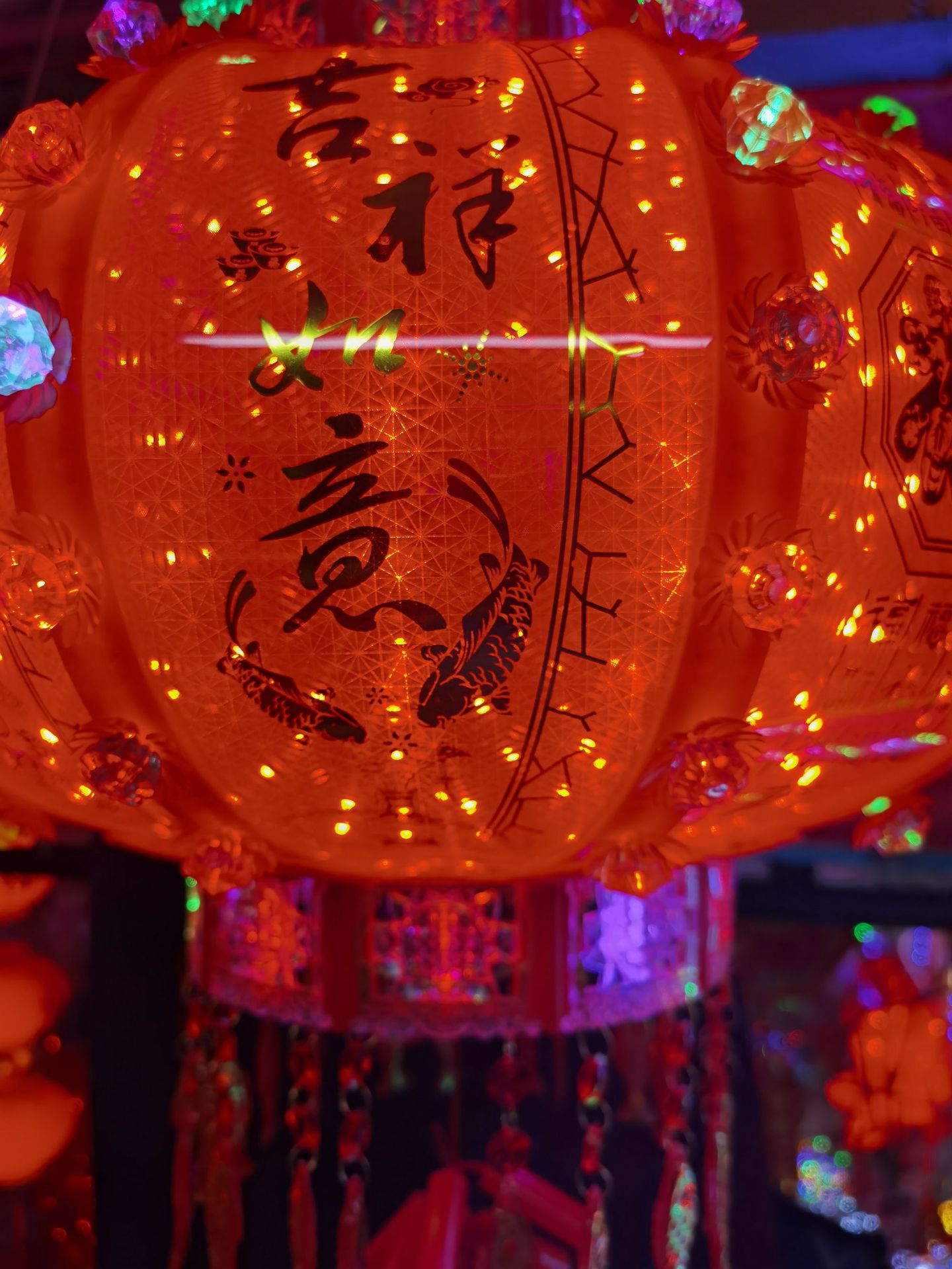 彩灯新年大灯笼走马灯装饰品节日彩灯水晶灯转灯工厂直销