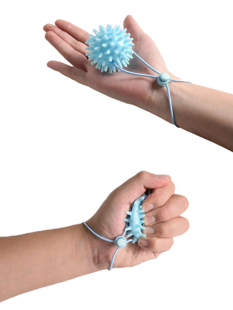 带绳手部握力球康复训练手指按摩器材捏力中风偏瘫锻炼手握球老人