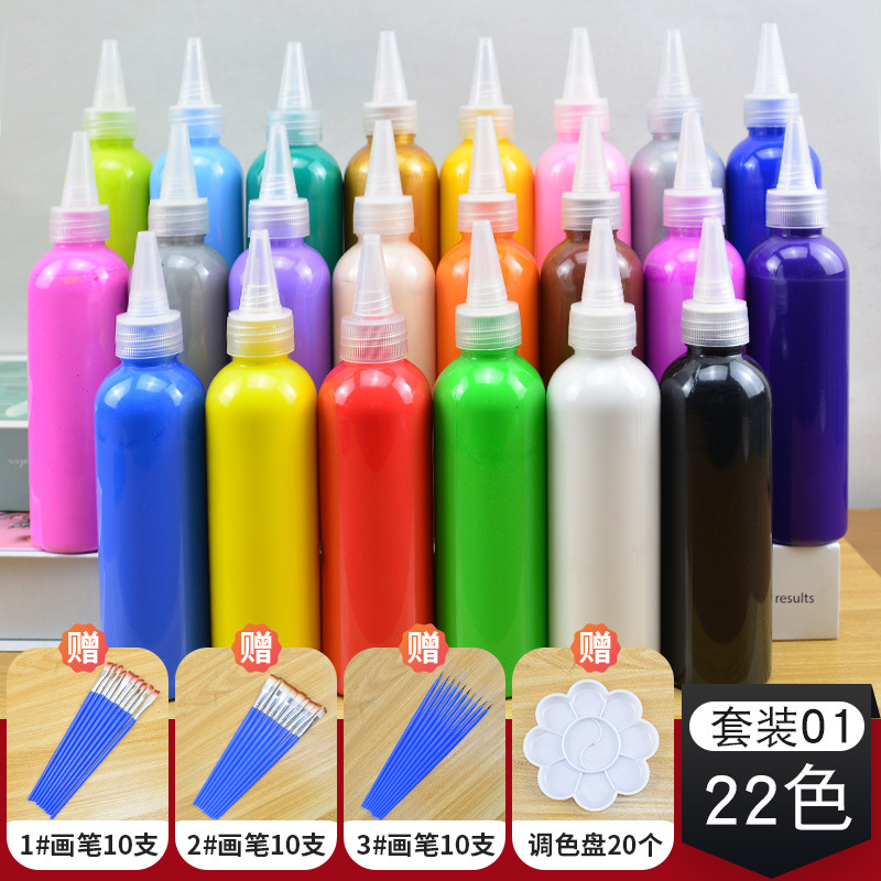 200ml Large Bottle Acrylic Paint Oily Highlight Diy Vinyl Doll White Embryo Coloring Painting 22 Color Set