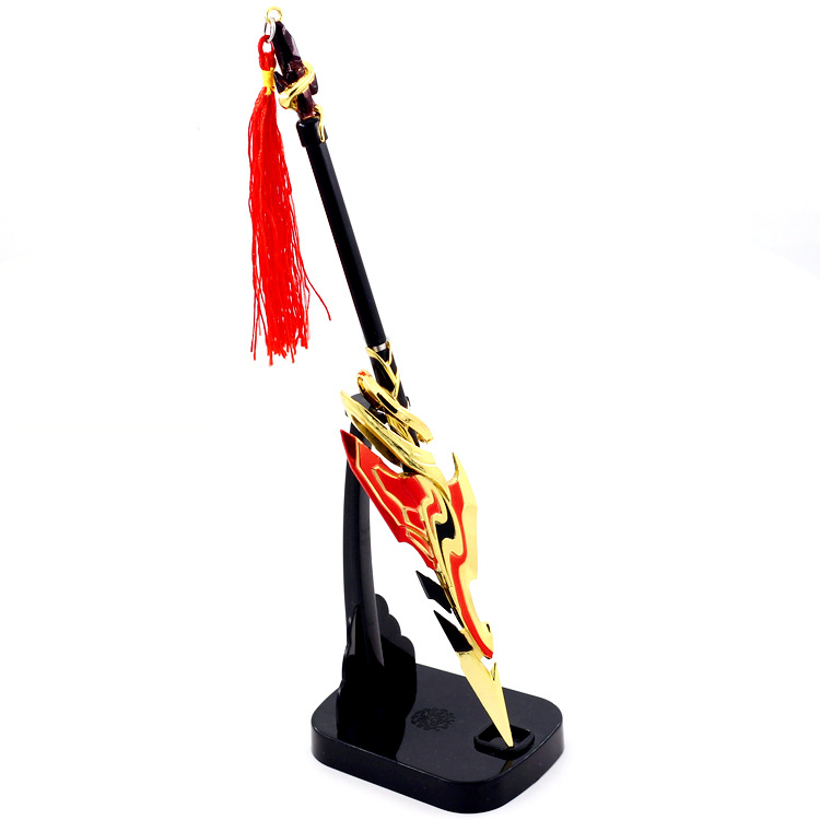 游戏周边韩信飞衡伸缩版兵器金属工艺品可伸缩武器锌合金摆件