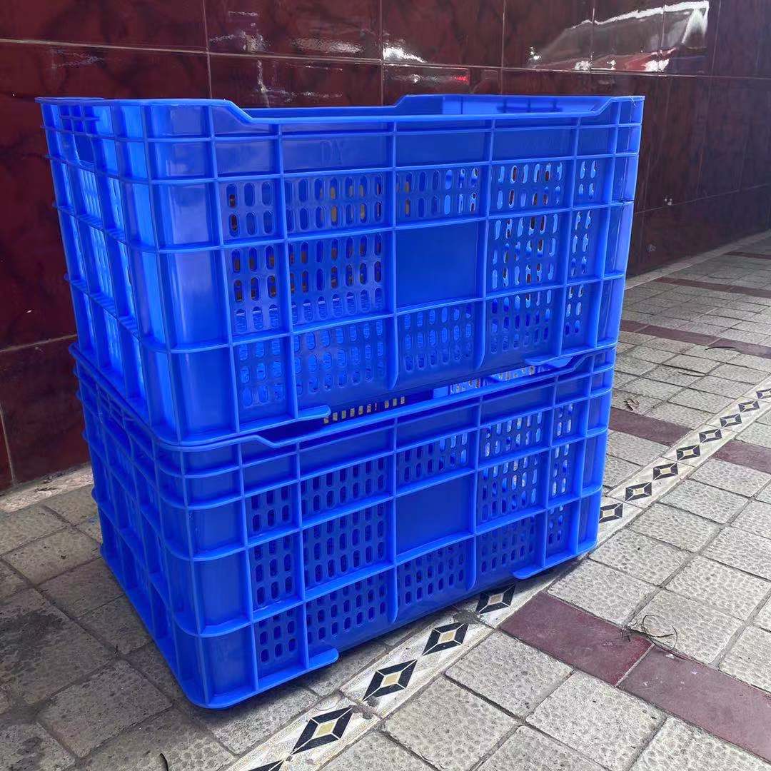 蓝色塑料筐 水果蔬菜框 加厚物流周转箩 海鲜养殖胶框-阿里巴巴