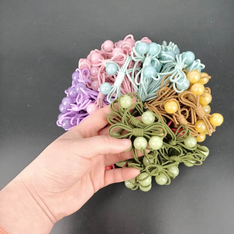 New High Elastic Leather Case Ponytail Hair Ring Rubber Band Headdress Flower Hair Rope Simple Leather Case Adult Hair Accessories Headdress Wholesale