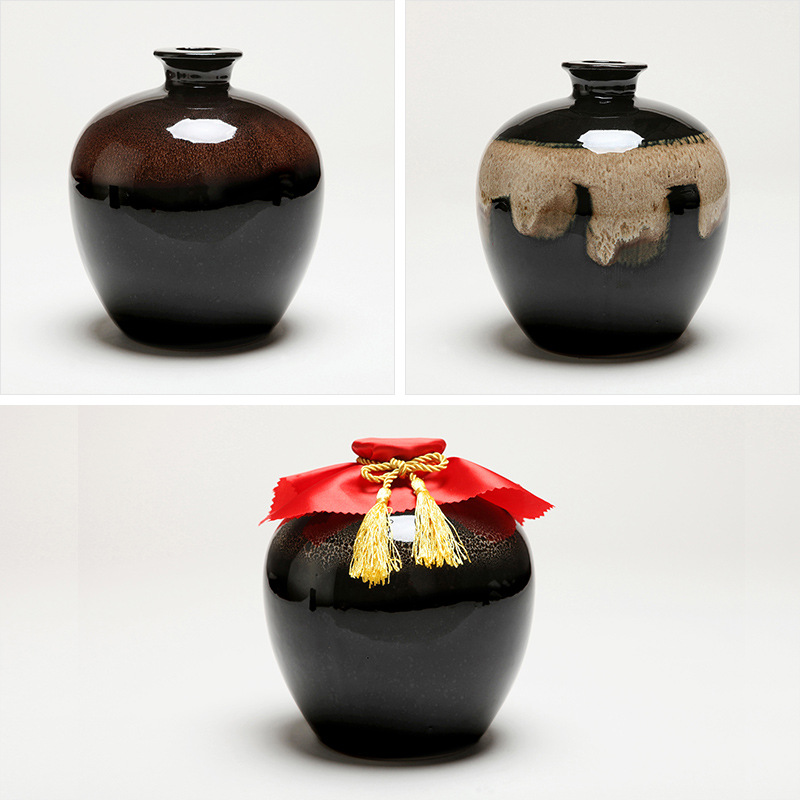 空瓶陶瓷3斤装 古风酒瓶家用存酒壶白酒黄酒泡酒罐子手工密封酒坛