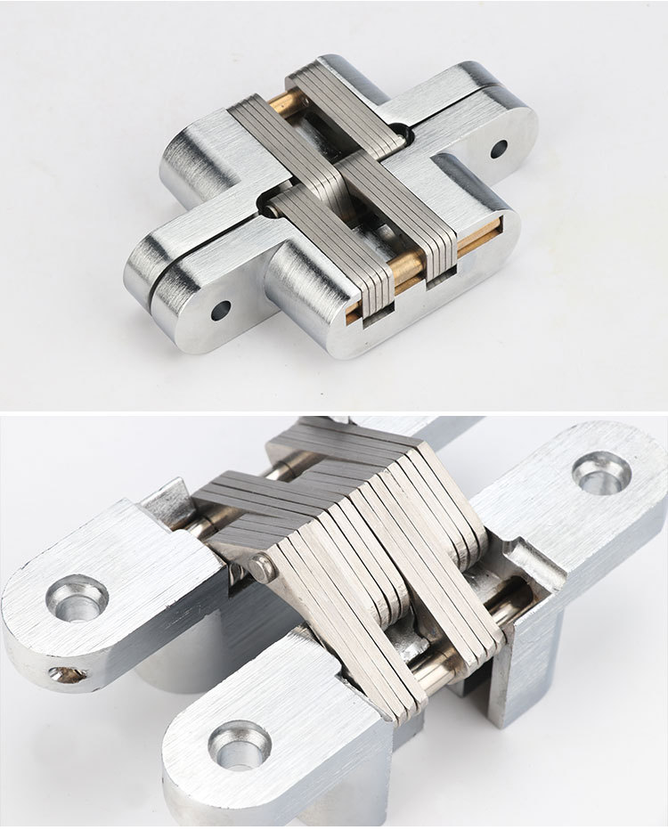 乐优家十字暗铰链 防盗门三维可调内合页隐形合页180度铰链多功能