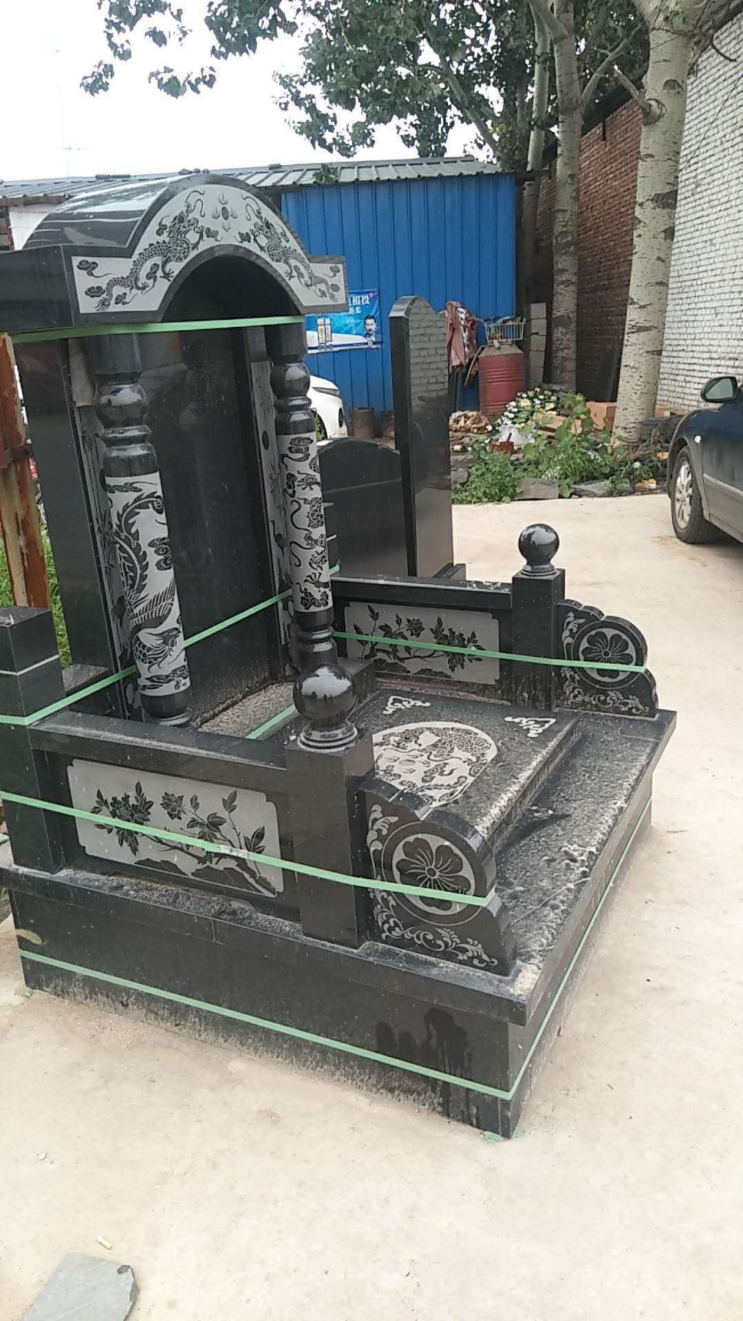 加工定做黑色花岗岩墓碑 石碑 中国黑 蒙古黑