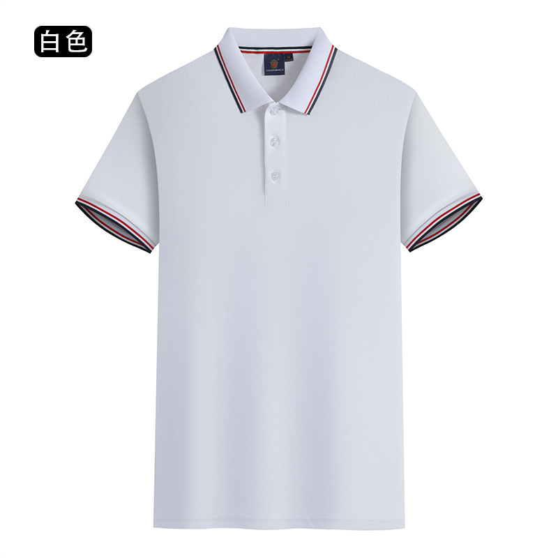 Double Pique Cotton Short-Sleeved Work Clothes T-shirt Custom Embroidery Enterprise Polo Shirt Advertising Cultural Shirt Custom Logo