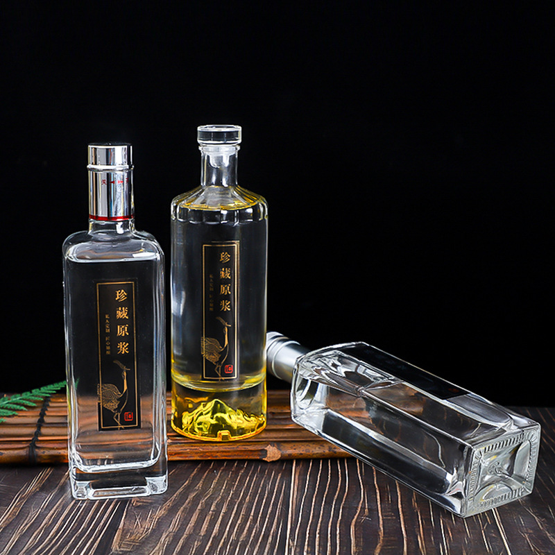 5成交7688个100ml小白玻璃酒瓶白酒瓶125ml 江二两小酒瓶扁瓶保健酒瓶