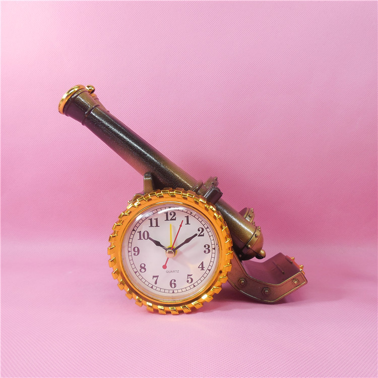 创意仿古大炮手机架笔筒闹钟学生桌面提醒钟一炮而红开业摆件礼品