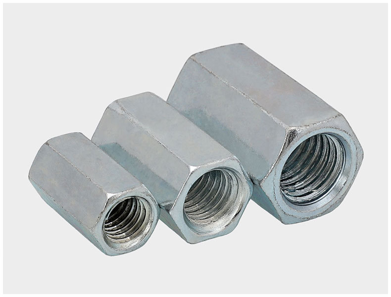 m6-m24镀锌加长接头螺母螺杆丝杆连接加长外六角圆型螺帽对接加厚