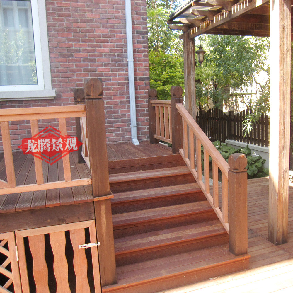 户外防腐木楼梯 实木踏步 花园庭院台阶 带扶手楼梯 室内楼梯定做