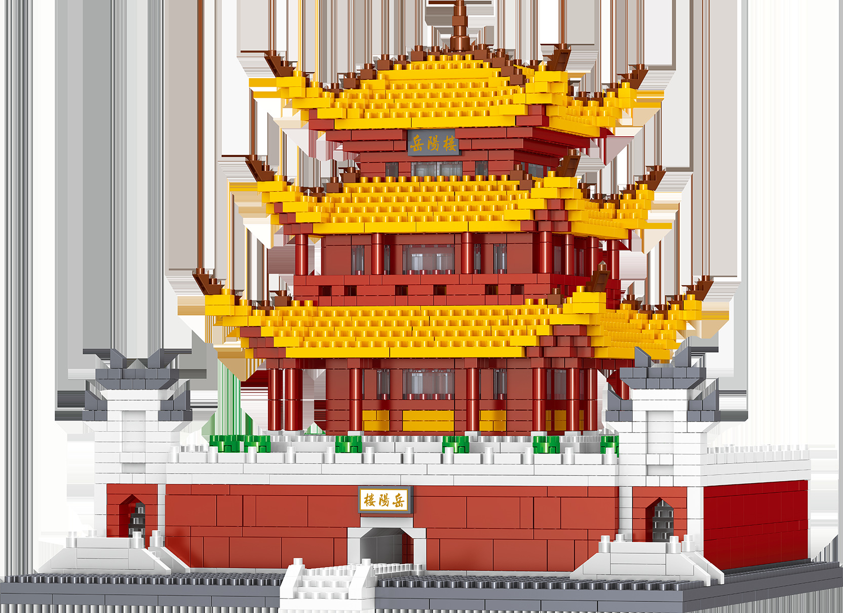 乐子8009鹳雀楼高难度微型钻石小颗粒黄鹤楼拼装积木益智解压玩具