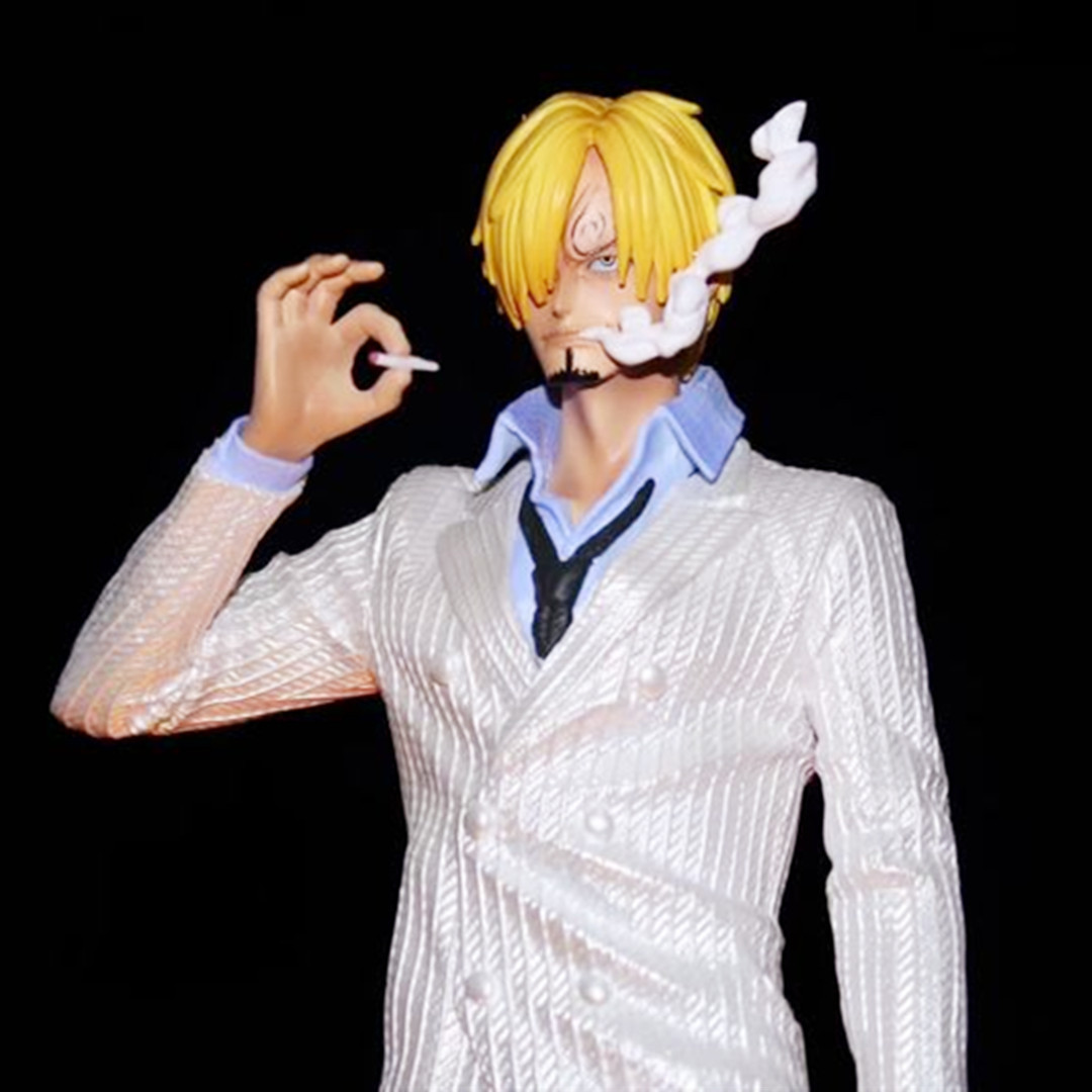 海贼gk梦幻山治 香吉士 usb插电 白色 黑色 可发光 雕像 手办