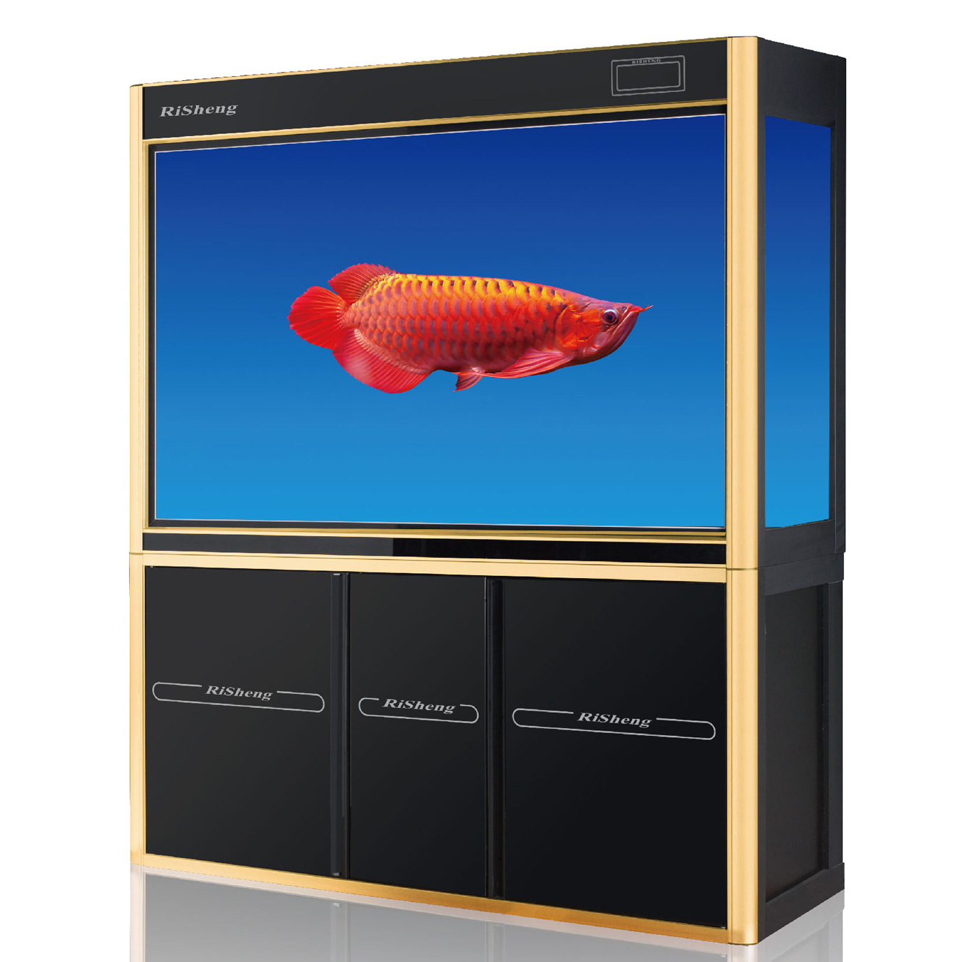 日胜hb拉丝龙鱼底滤缸客厅办公室免换水鱼缸水族箱