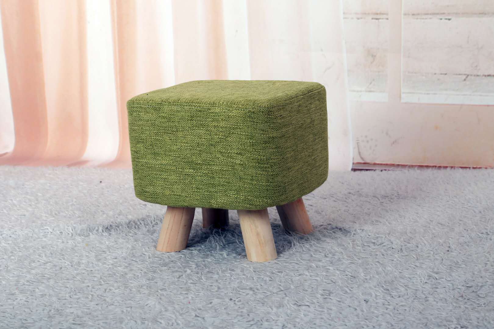 小布凳儿童小凳子布艺礼品凳小木墩换鞋凳实木小矮墩圆凳小板凳