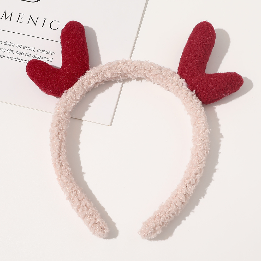 奇阅韩国ins毛绒绒发箍可爱卡通鹿角头箍少女网红洗脸发带发饰