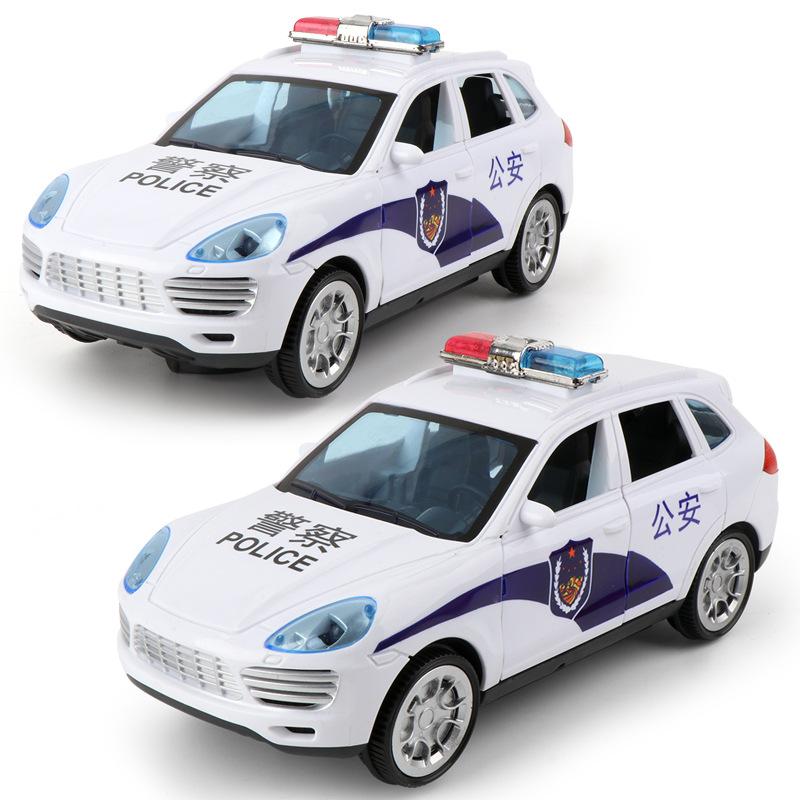 伙2875# 新品万向轮开门警车儿童电动警车男孩发光发声玩具