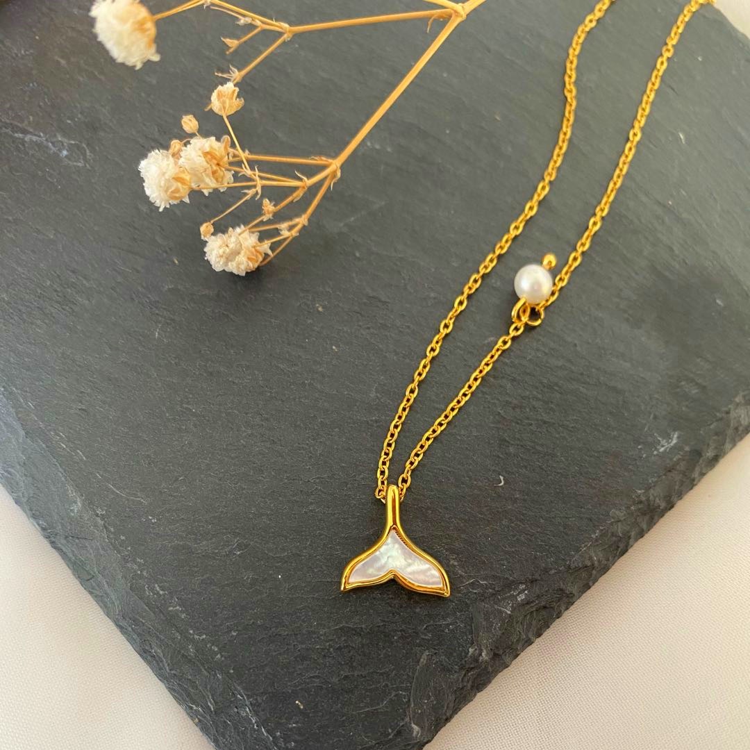 网红ins鱼尾小众设计感气质个性简约吊坠金色锁骨链配饰女