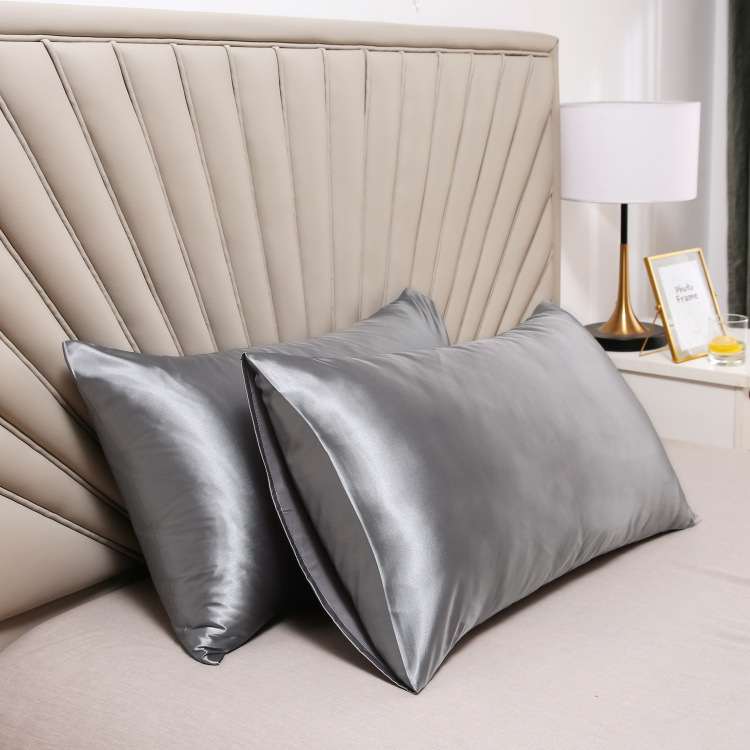 Factory Batch Cross-Border AliExpress Silk Satin Ice Silk Satin Pillowcase Pillowcase Single Artificial Silk Pillowcase