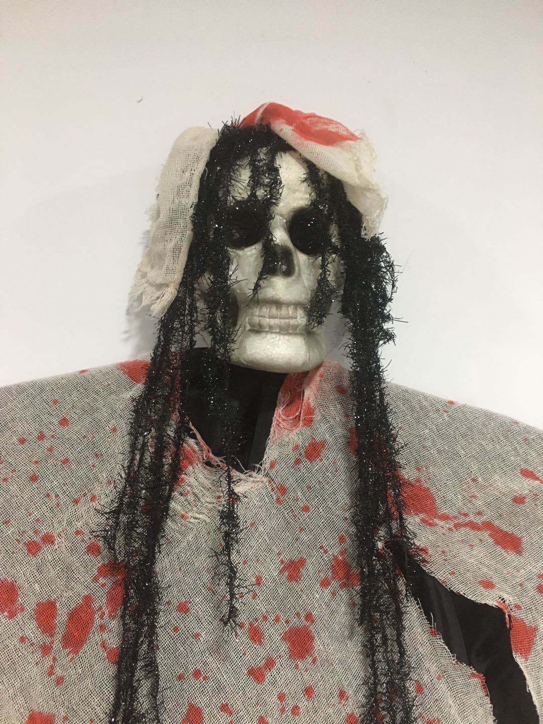 万圣节恐怖道具鬼屋装饰吊死鬼道具恐怖整蛊玩具面具纱布吊鬼挂件