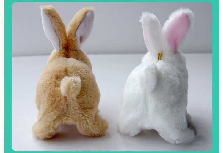 电动毛绒仿真电动小兔会走会跳会叫摇尾巴男女孩白兔行走玩具宠物