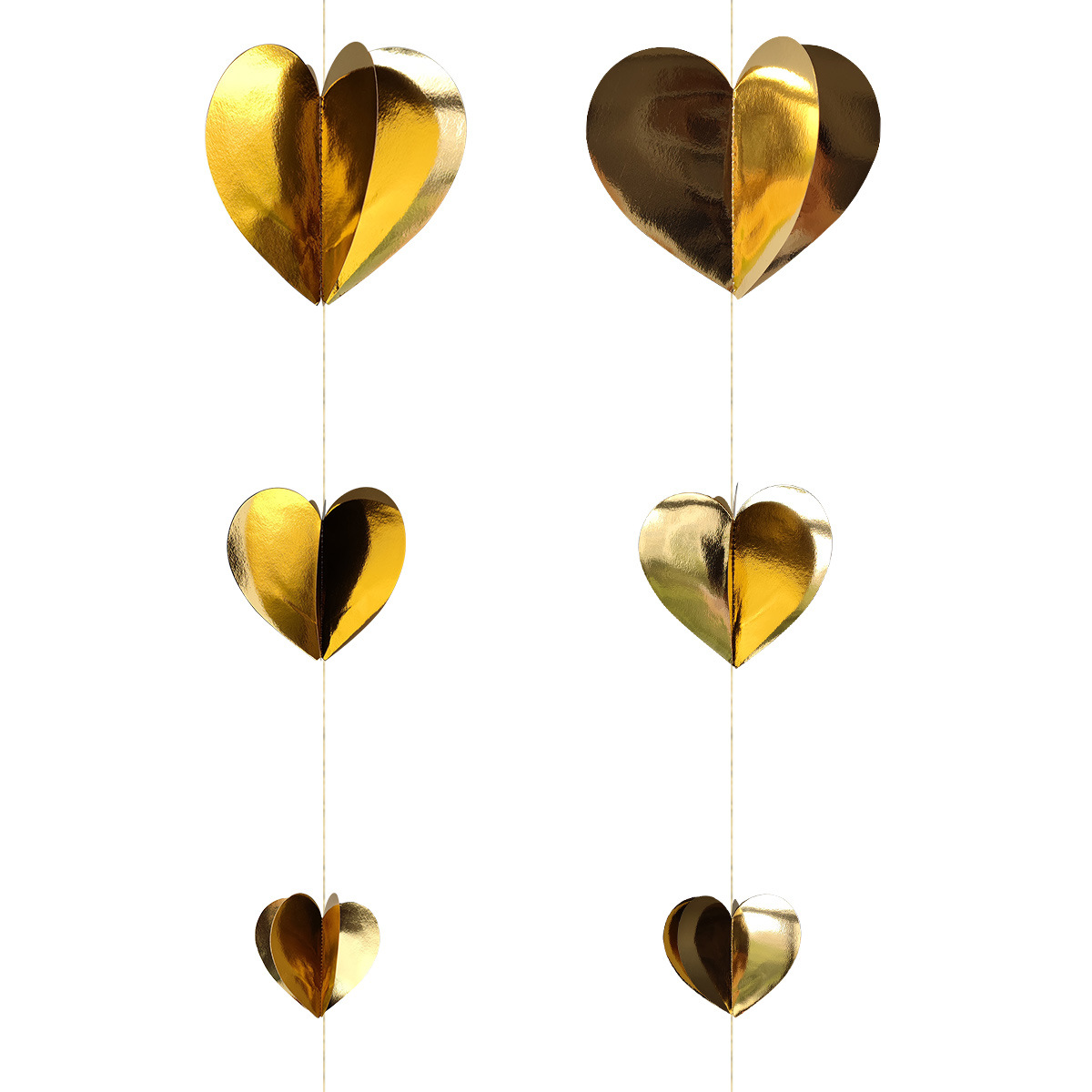 立体爱心挂饰婚礼情人节装饰 纸片串拉花挂件 派对圣诞节装饰用品