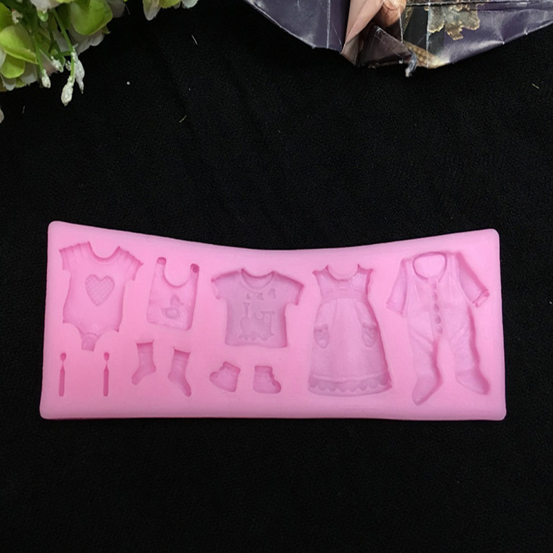 卡通衣服 鞋子翻糖蛋糕硅胶模具 diy巧克力蛋糕装饰 石膏烘焙工具