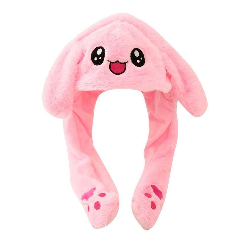 现货抖音同款兔子帽一捏兔耳朵会动的帽子网红气囊帽多款批发厂家